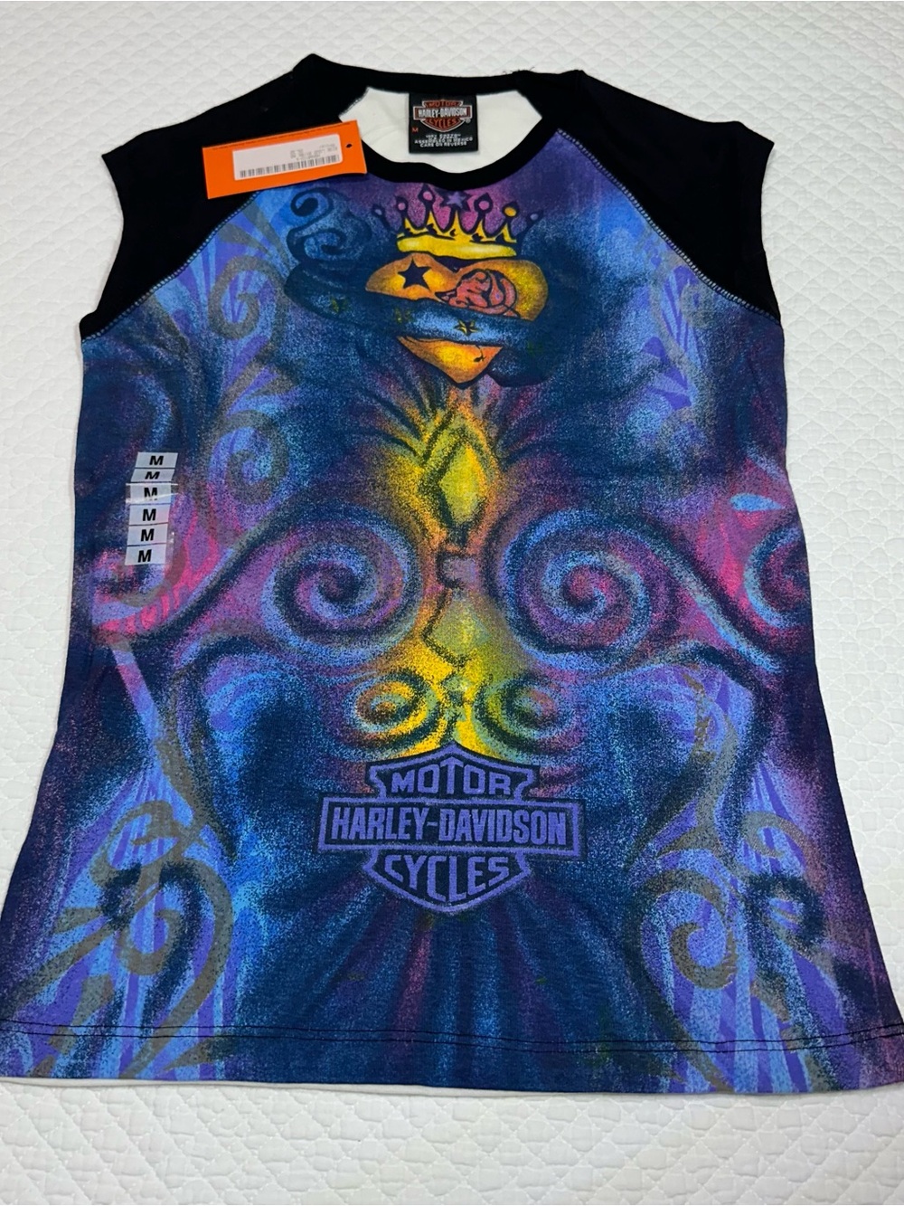 Harley-Davidson Black White Purple Pink Graphic Tee